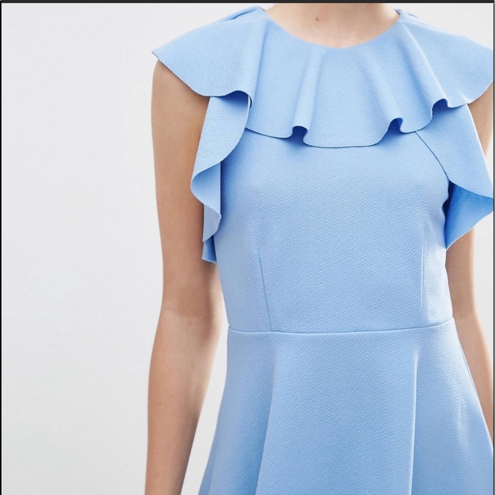 ASOS Skater Dress with Ruffle Neck